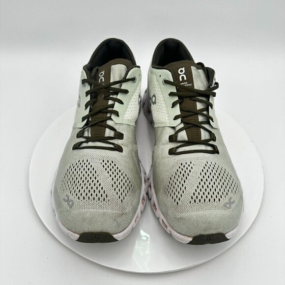 On Cloud X Swiss Engineering Men Size 12.5 Aloe White Green Running Shoes - Picture 3 of 13